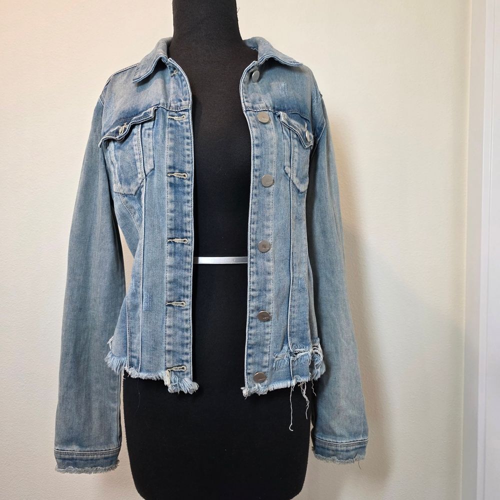 Tractr Light Blue Distressed Jean Jacket